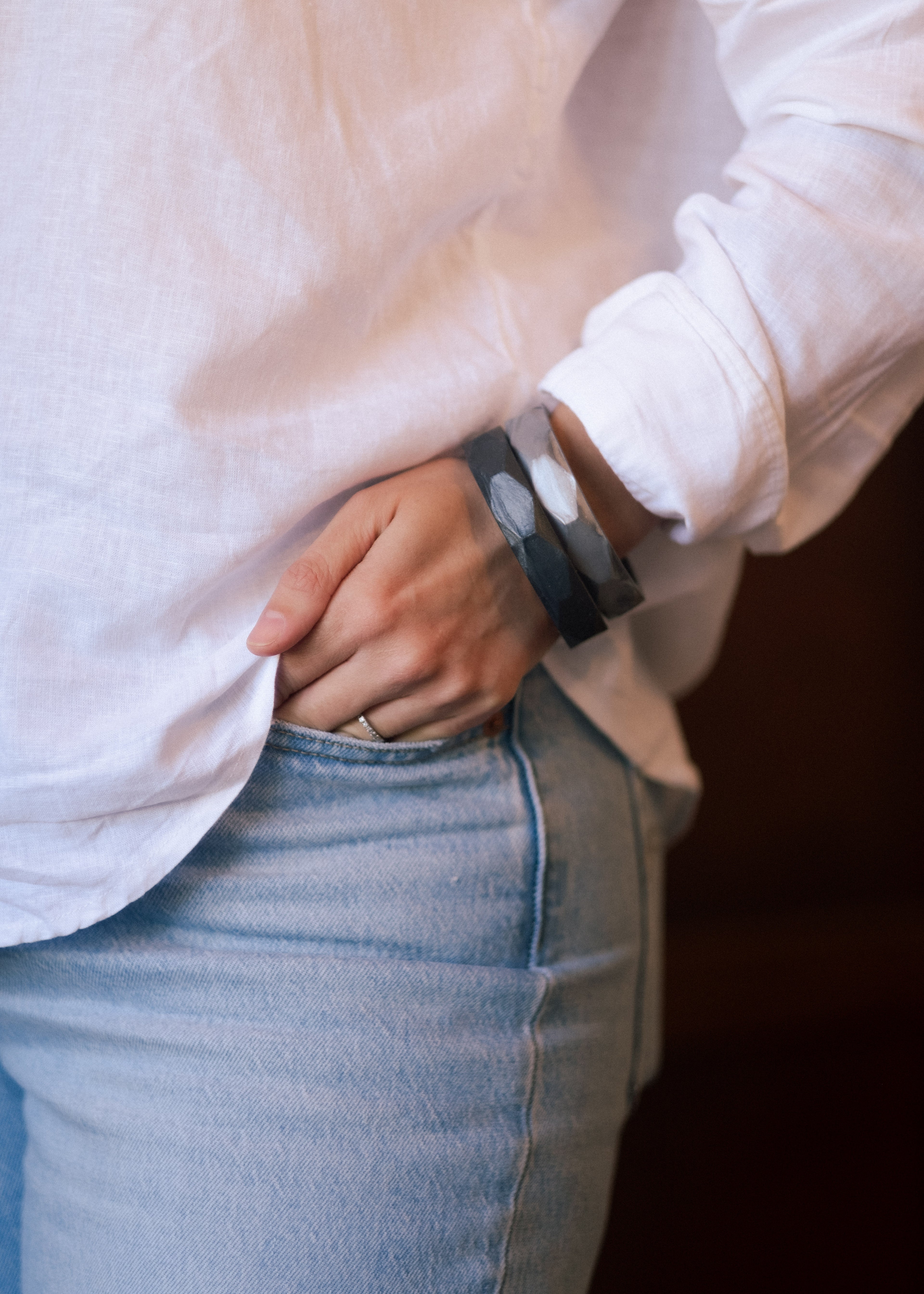 Metallic black Bangle